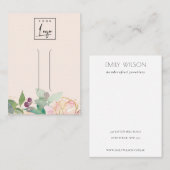 金ゴールド赤面ピンクフローラバンチヘアクリップディスプレイ 名刺 (正面/裏面)