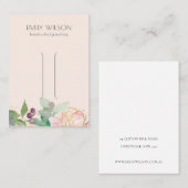 金ゴールド赤面ピンクフローラバンチヘアクリップディスプレイ 名刺 (正面/裏面)