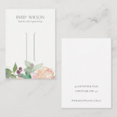 金ゴールド赤面ピンクフローラバンチヘアクリップディスプレイ 名刺 (正面/裏面)