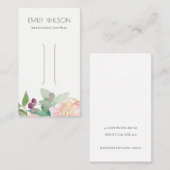 金ゴールド赤面ピンクフローラバンチヘアクリップディスプレイ 名刺 (正面/裏面)