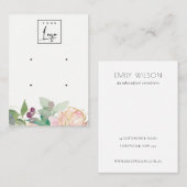 金ゴールド赤面ピンクフローラバンチ2イヤリングディスプレイ 名刺 (正面/裏面)