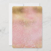 金ゴールド赤面ピンクマジカルユニコーン誕生日 招待状 (裏面)