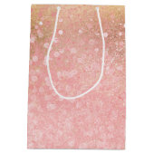 金ゴールド赤面ピンクマジカルユニコーン ミディアムペーパーバッグ (裏面)