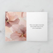 金ゴールド赤面ピンク結婚の花 カード (内部)