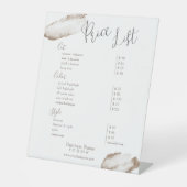 金ゴールド赤面ピンク美しいサロン価格表 台座サイン (正面)