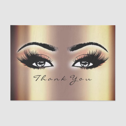 金ゴールド赤面ピーチ赤面メタリックサンキューアイズ 薄葉紙 (正面)