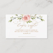 金ゴールド赤面フローラおむつラッフルチケット エンクロージャーカード (正面)