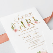 金ゴールド赤面フローラスウィート小さな女の子ベビーシャワー