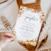 金ゴールド赤面フローラリトルカボチャ赤ちゃんシャワー 招待状