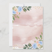 金ゴールド赤面フローラ幾何モダンブライダルシャワー 招待状 (裏面)