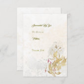 金ゴールド赤面フローラ50番目の誕生日サンキューカード サンキューカード (正面/裏面)