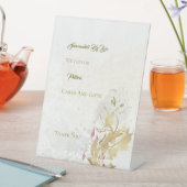 金ゴールド赤面フローラ50番目の誕生日ペデスタル標識 台座サイン (インサイチュ)