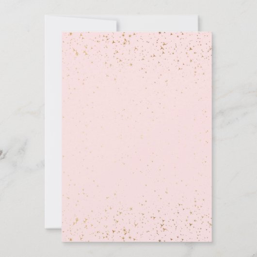 金ゴールド赤面フローラsip&シーベビーガールシャワー 招待状 (裏面)