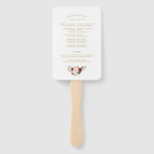 金ゴールド赤面ブルゴーニュフローラ結婚式 プログラム ハンドファン (裏面)