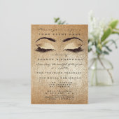 金ゴールド赤面メイクアップアイズグリッター16ブライダル 招待状 (スタンド正面)