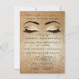 金ゴールド赤面メイクアップアイズグリッター16ブライダル 招待状