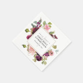 金ゴールド赤面レッドローズフローラ初の聖餐式 スタンダードカクテルナプキン (角)