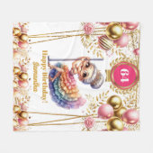 金ゴールド赤面名前をカスタムするおもしろいおばあちゃん毛布 フリースブランケット (正面(横))