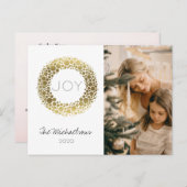 金ゴールド赤面水彩写真ホリデーポストカード シーズンポストカード (正面/裏面)