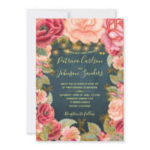 金ゴールド赤面牡丹とネイビー結婚ズの灯