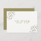 金ゴールド赤面紙吹雪ドットRSVP 出欠カード (正面/裏面)