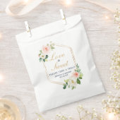 金ゴールド赤面結婚式の引き出物バッグラブイズスウィート フェイバーバッグ (クリップ留めされた状態)