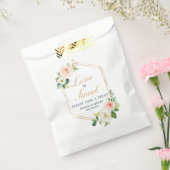 金ゴールド赤面結婚式の引き出物バッグラブイズスウィート フェイバーバッグ (封をした状態)