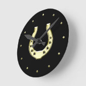 金ゴールド蹄鉄 ラウンド壁時計 (傾斜)