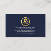 金ゴールド車のブラックブルーレイヤー 名刺 (裏面)