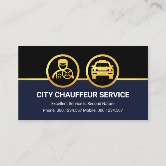 金ゴールド車のブラックブルーレイヤー 名刺 (正面)