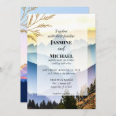 金ゴールド転がマウンテンズヒルズランドスケープ 招待状 (正面/裏面)