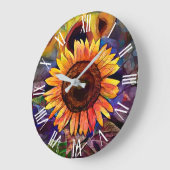 金ゴールド輝くサンフラワーエレガントコレクション ラージ壁時計 (傾斜)