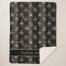 金ゴールド輝くシャンデリア模様ブラック