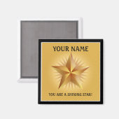 金ゴールド輝くスターカスタムマグネット マグネット (正面/裏面)
