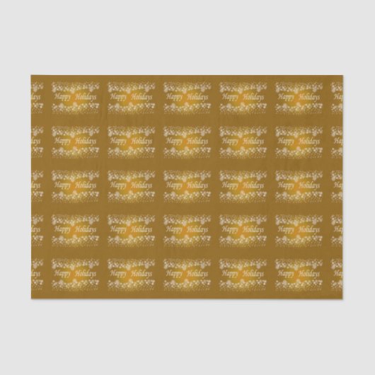 金ゴールド輝くスターズハッピーホリデーティッシュペーパー 薄葉紙 (正面)