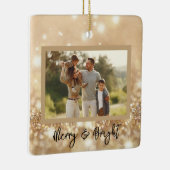 金ゴールド輝くパーソナライズされたクリスマス飾り セラミックオーナメント (右)