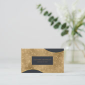 金ゴールド輝くフォイル波の豪華な名刺 名刺 (スタンド正面)