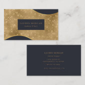 金ゴールド輝くフォイル波の豪華な名刺 名刺 (正面/裏面)