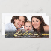 金ゴールド輝くルックス《写真》ぼけ味信じクリスマス シーズンカード (正面/裏面)