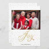 金ゴールド輝く喜びクリスマスファミリーフォトカード シーズンカード