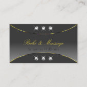 金ゴールド輝く宝石とシックなグレー華美グラデーション 名刺 (正面)