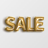 金ゴールド輝く販売バルーンストアプロモーション ウィンドウサイン (シート)