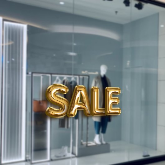 金ゴールド輝く販売バルーンストアプロモーション ウィンドウサイン