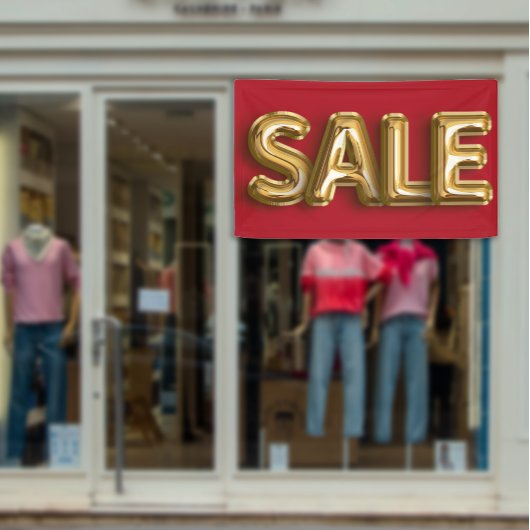 金ゴールド輝く販売バルーンストアプロモーション 横断幕