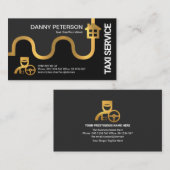 金ゴールド輸送タクシー路線ホームデスティネーションドライバー 名刺 (正面/裏面)