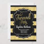 金ゴールド送別パーティー招待状 招待状 (正面)