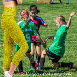 金ゴールド透視図 カプリレギンス