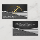 金ゴールド速度計メタル 名刺 (正面/裏面)