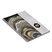 金ゴールド造粒銀パターン及び質感のある銀 ノートブック (右側)