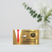 金ゴールド運転手スーツ 名刺 (スタンド正面)